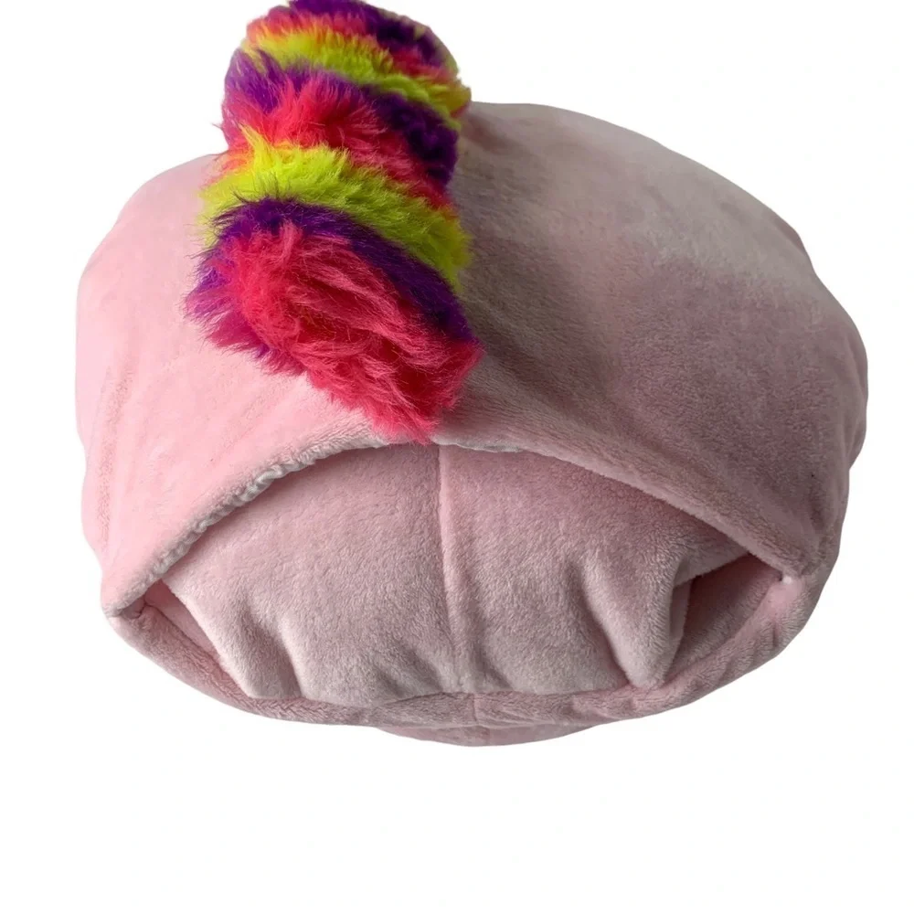 Little Tikes 3 in 1 Pink Stuffed Plush Pillow & Play Lounge Nap Pad Roll Up Ball
